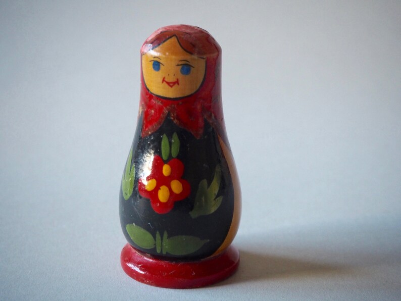 Vintage Wooden Matryoshka Doll i Vintage Wooden Folk Doll Wooden Figurine Collectible Souvenir Doll image 4