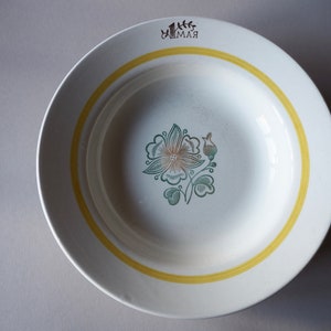 Set of 2 Ukrainian Vintage Pasta Plates Soup Bowl Tableware Budi Porcelain Factory USSRera Vintage items 1970s Faience plates Ceramic plates