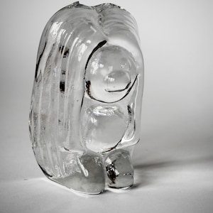 Vintage Scandinavian Glass Bergdala Swedish Troll Figurine Gnome Troll Vintage Swedish Paperweight Sun catcher Clear Crystal