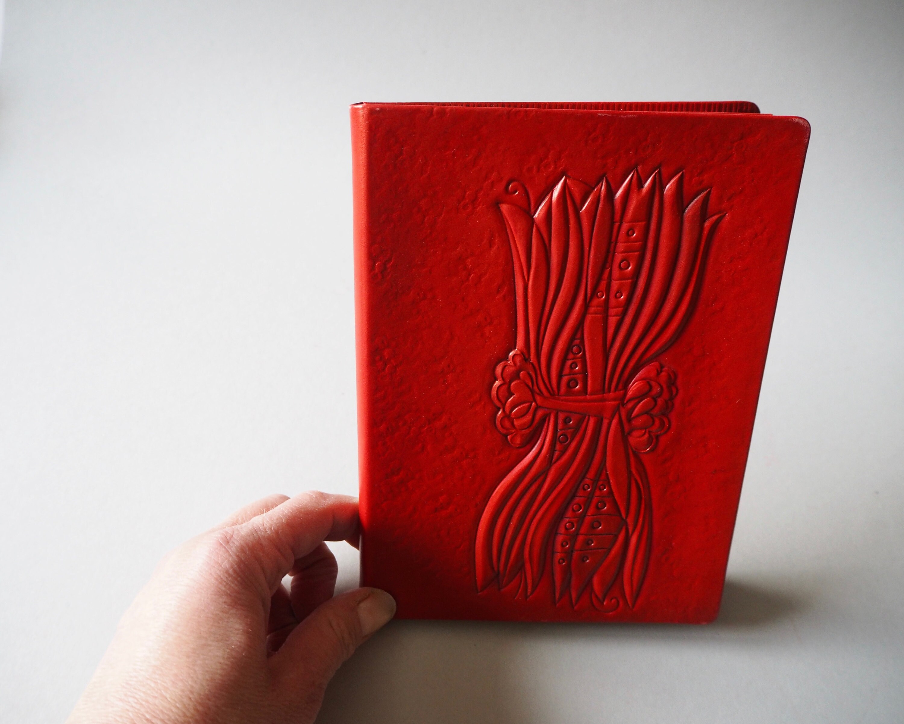 Vintage Red Leather Handmade Notebook Journal Unused Leather Notebook ...