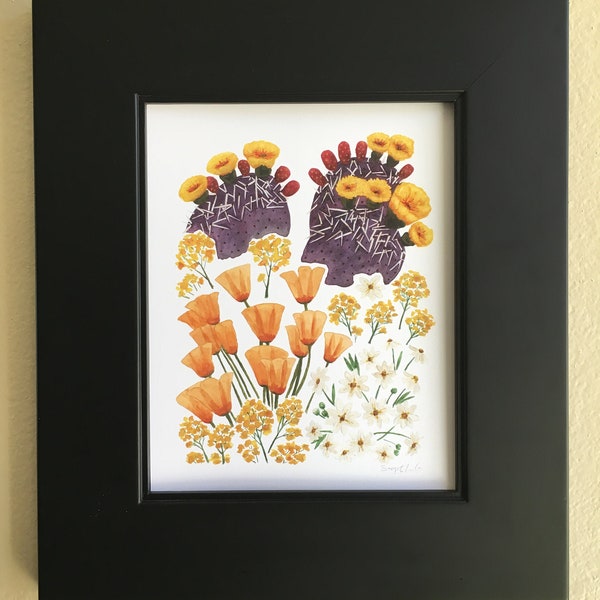 Sonoran Desert Wildflowers 8"x10" Art Print