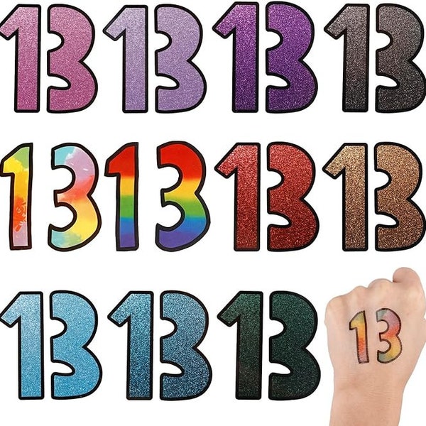 Number 13 Tattoos for Taylor Temporary Tattoo, Waterproof Inspired Party Favors for Singer Fans Concert Music Festival