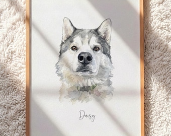 Custom Pet Portrait, Personalized Digital Pet Art