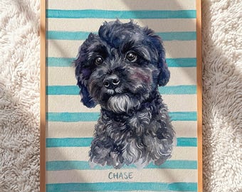 Custom Pet Portrait, Personalized Dog Watercolor Print, Memorial Gift (Digital Download)