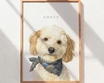 Custom Watercolor Pet Portrait | Dog Memorial Art (Digital Download)
