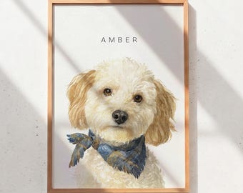 Custom Pet Portrait Watercolor Painting | Dog Memorial Art (Digital Download)