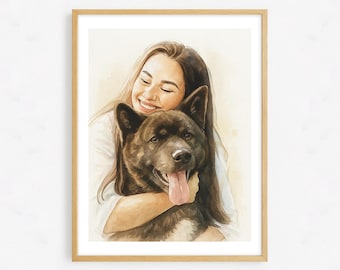 Pet Lover Portrait: Custom Dog Portraits, Pet Memorial Gift