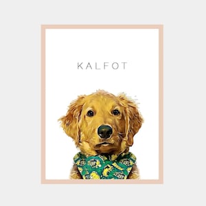 Custom watercolor Dog portrait in white background – unique pet memorial gift for Dog lovers