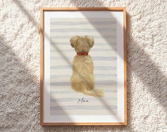 Custom Pet Portrait Watercolor Painting | Dog Memorial Art (Digital Download)