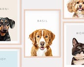 Custom Pet Portrait, Dog Mom Portrait, Pet memorial gift, Pet portrait illustration, Printable Pet lover gift