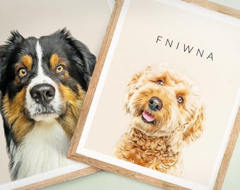 Personalized pet portraits, pet portraits from photo, Personalized pet portraits, Pet Painting, Digital Download Pet Portraits
