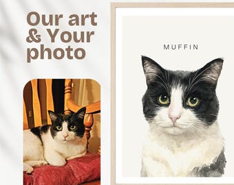 Custom Watercolor Pet Portrait, Personalized Dog Art (Digital Download)