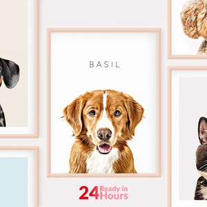 Custom Pet Portraits, Pet Portrait from photo, Pet Painting, Digital Painted from Photo, Pet memorial gif, Pet gifts, dog portraits