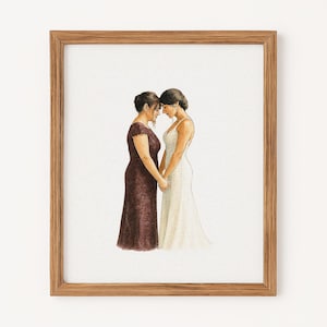 Custom Mother & Bride Portraits: Digital weeding portraits art using photo.