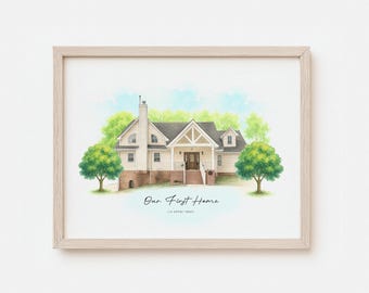 Custom House Portraits: New Home Painting, Wedding Venue (Digital Download)