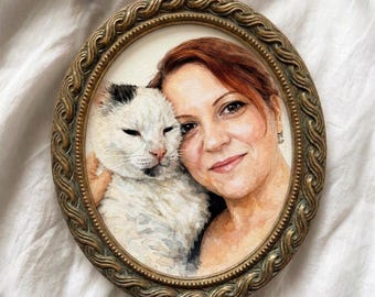 Anpassad familjegåva | Husdjursporträttmålning, Hundmonument (digital nedladdning)