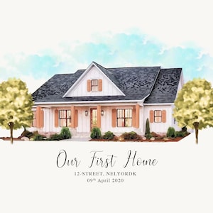 Custom House Portraits from Photo – Hand Painted Home Painting | Realtor Closing Gifts, New Home Gifts, Personalized Architecture Art