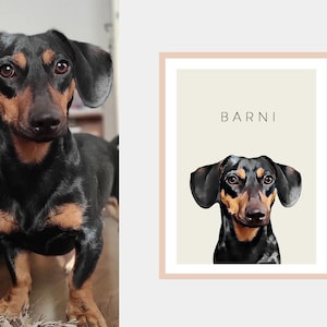 Custom watercolor Dog portrait in white background – unique pet memorial gift for Dog lovers