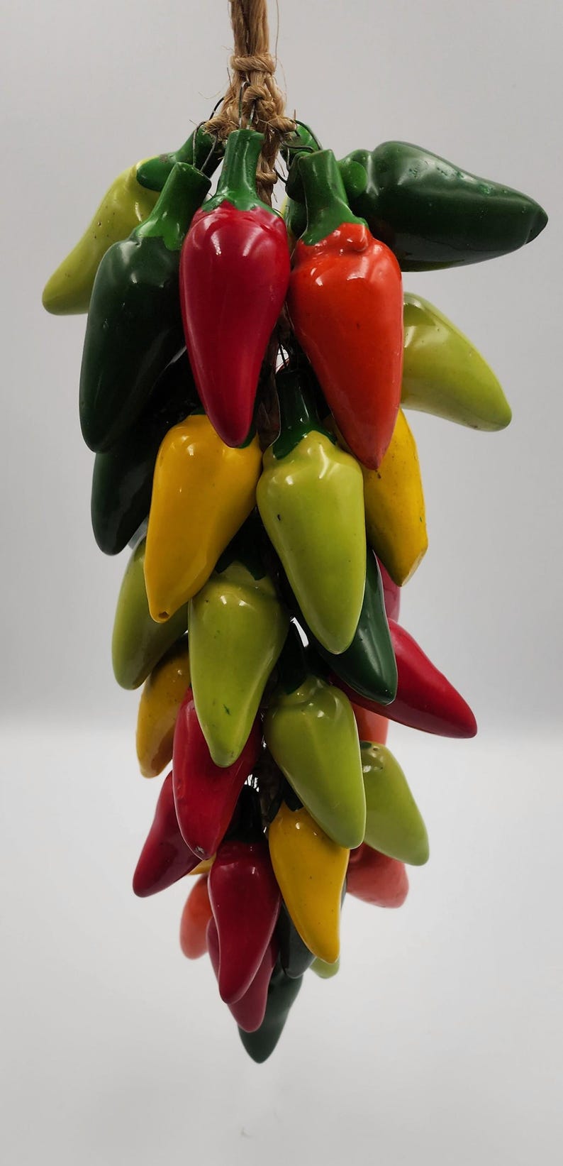 String Peppers Vintage Mexican Ceramic Pepper String – Decorative Chile Ristra Kitchen ...