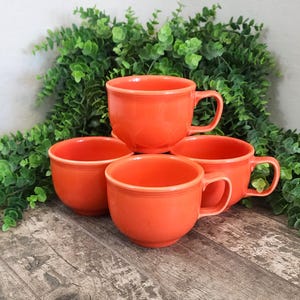 Vintage Fiesta Ware Poppy Orange Jumbo Mug - Homer Laughlin - Sold Individually