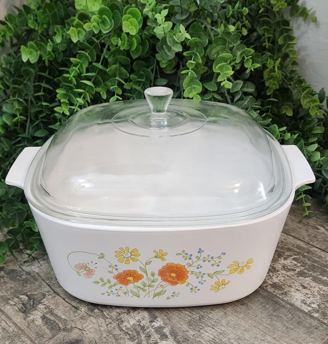 Vintage Corning Ware 5 Quart Casserole Dish – Wildflower Pattern A-5-B ...