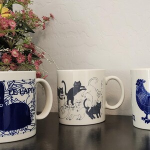 3 Vintage Taylor & NG Mugs – 1979 – Le Coq, Le Lapin, Naughty Cats Available - Collectible MCM Art in Excellent Condition - Free Shipping