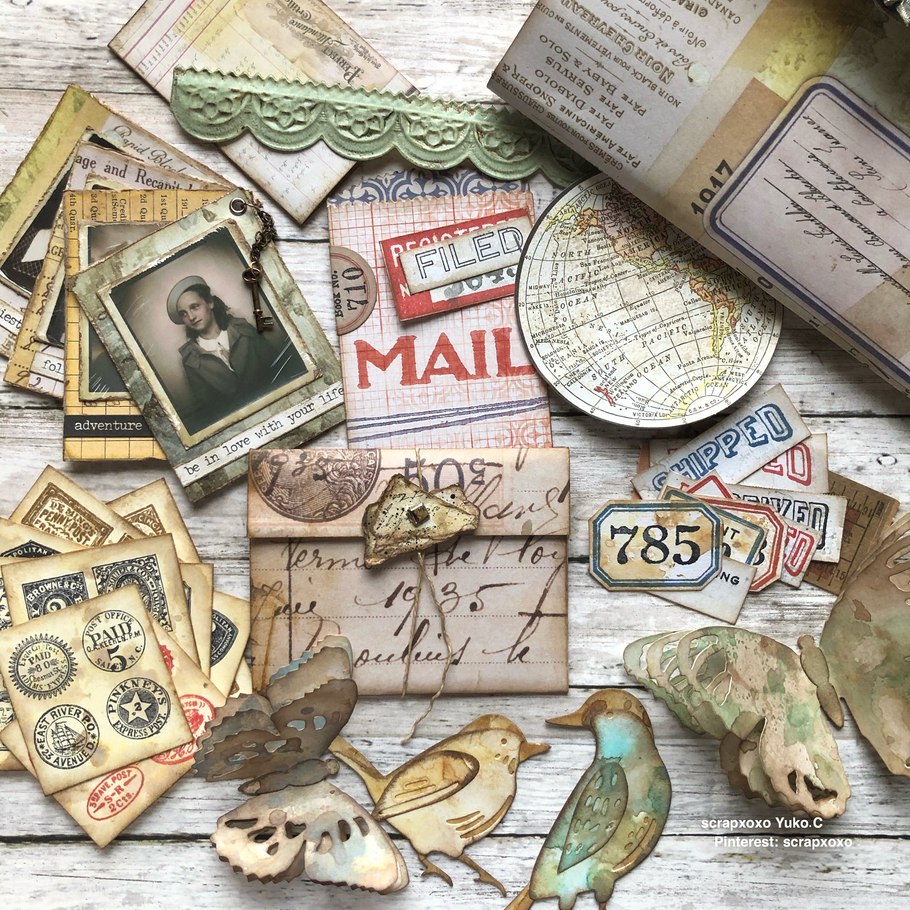 Handmade Journal Vintage Junk Journal Mini Album Mixed 193