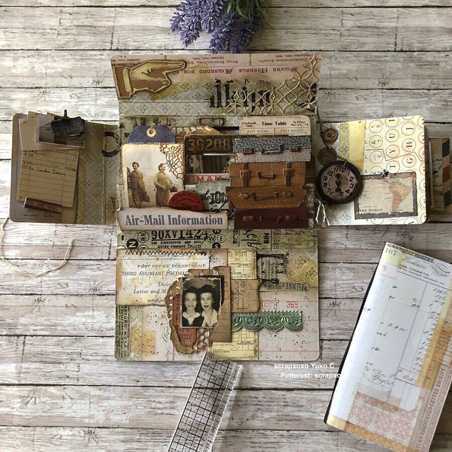Handmade Junk Journal Travel Folio Folder Travelers Notebook Etsy