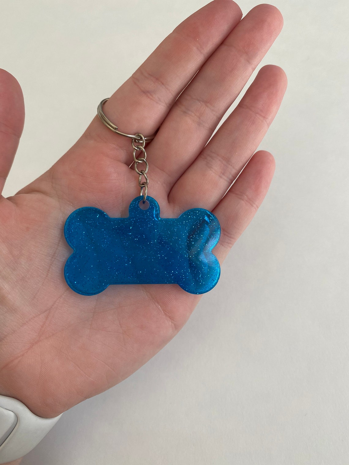 Blue Dog Tag Keychain Etsy