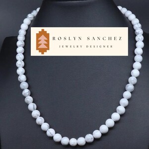 White Buffalo Turquoise Necklace, Healing Crystal Gemstone Necklace