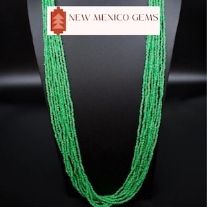 Seed Bead Necklace Multi Strand Native Traditions Adjustable Glass Seed Beads Green Southwestern Necklace