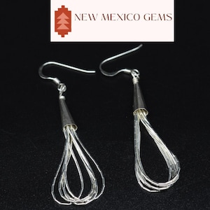 Navajo Flüssige Silber Tropfen Ohrringe Flüssige Silber Schmuck Passende Schmuck große Südwesten Geschenke natürliche Wüsten Schmuck