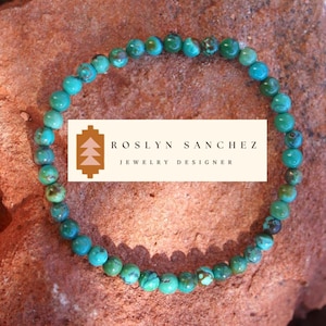 Beaded Turquoise Bracelet Natural Gemstone Jewelry Healing Crystal Bracelet Minimalist Turquoise Southwest Jewelry