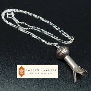 Navajo Squash Blossom Pendant Necklace Oxidized Sterling Jewelry Squash Blossom Jewelry Southwest Jewelry Southwest Pendant Designer Jewelry