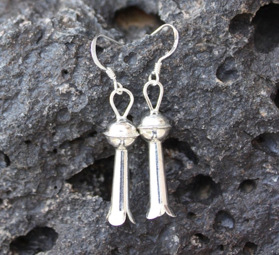 Silver squash blossom earrings clearance