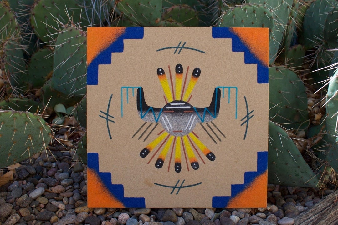 Navajo Sandpainting Signed Sandpainting Navajo Art Sand - Etsy
