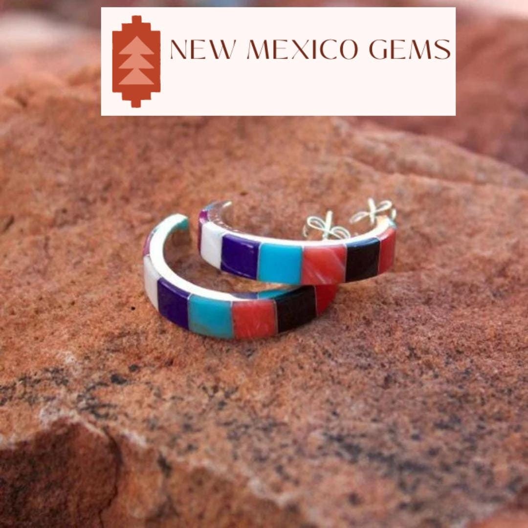 Zuni inlay earrings discount