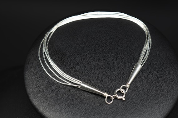 アクセサリー Navajo Liquid Silver Chain Bracelet Navajo Liquid Sterling Silver Bracelet, 5 Strand - Southwest