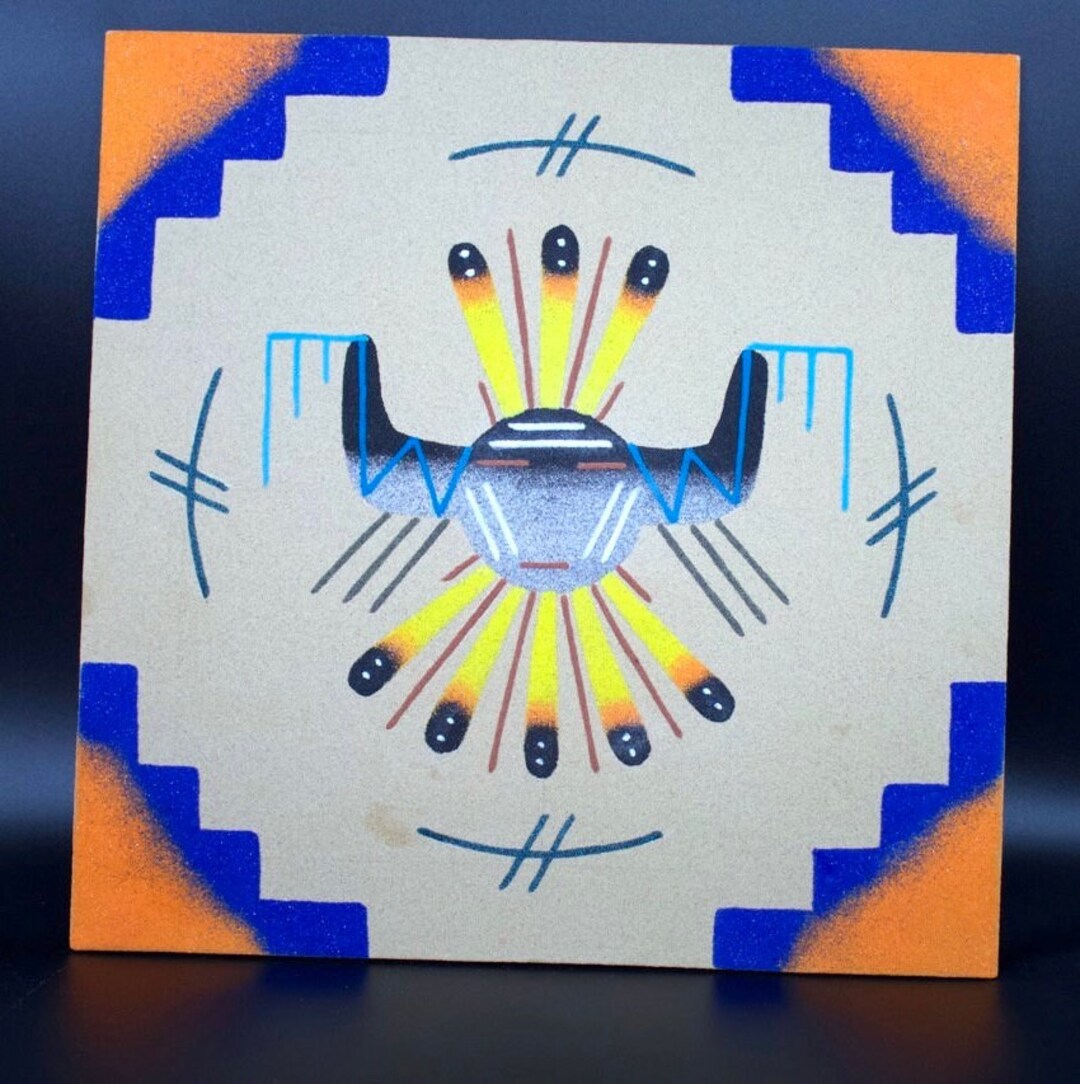 Navajo Sandpainting, Signed Sandpainting, Navajo Art, Sand Art, Mixed ...