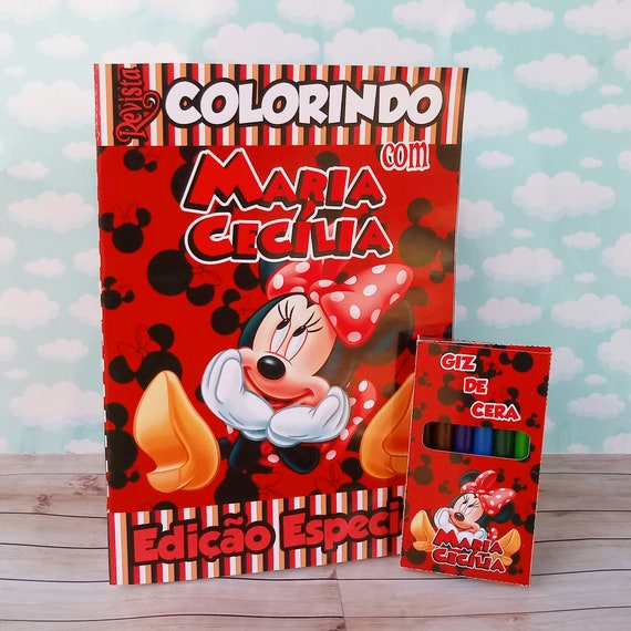 Customized Party Favor Coloring Book with Crayons, Minnie's Coloring Adventure"