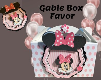 Favor de cumpleaños de Gable Box, caja de favor personalizada,