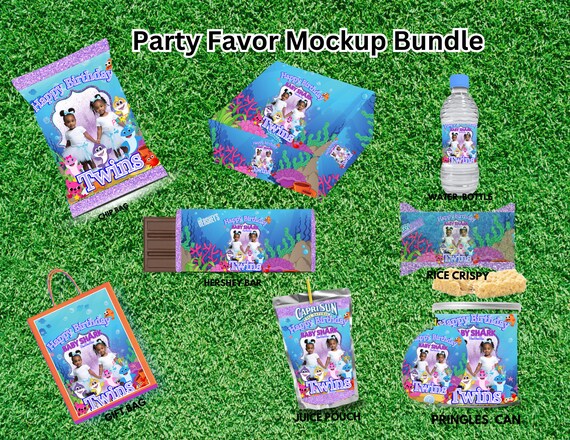 Shark Baby Party favors, party package, DIGITAL files, Printable Party Kit, Digital Only NOT EDITABLE templates
