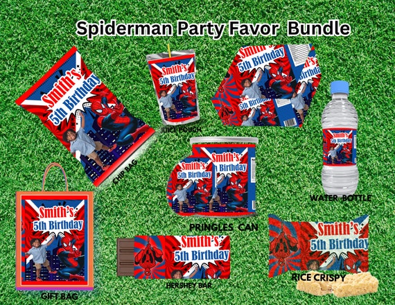 Spider Character favors, party package, DIGITAL files, Printable Party Kit, Digital Only NOT EDITABLE templates