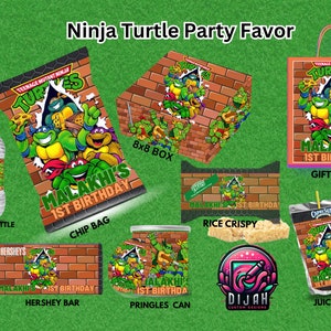 Ninja Party favors, party package, DIGITAL files, Printable Party Kit, Digital Only NOT EDITABLE templates