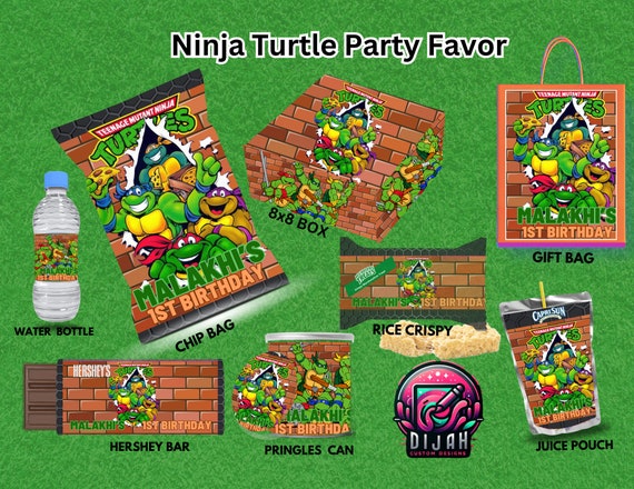 Ninja Party favors, party package, DIGITAL files, Printable Party Kit, Digital Only NOT EDITABLE templates