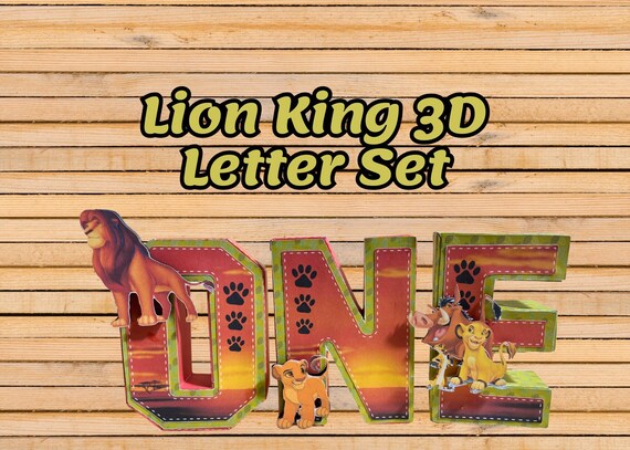 Lion 3D Letter Cardstock Paper Number Custom Name