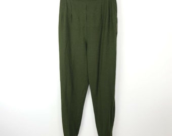 Sportempos VTG Green Wool Skinny Stirrup Pants  |  Womens 27