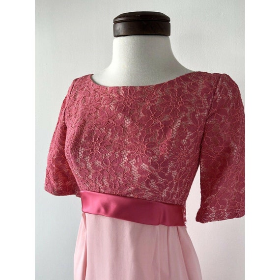 Vtg 1970s 60s Pretty in Pink Prom Dress  |  Women… - image 7