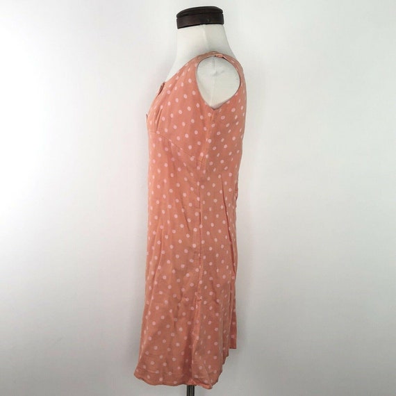 Unbranded Vtg 70s Peach Pink Polka Dot Dress  |  … - image 3