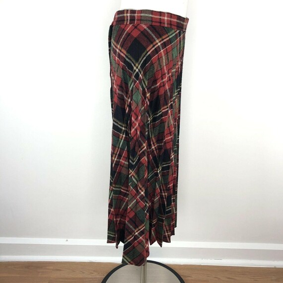 Vtg Catch Can Red Green Pleated Christmas Plaid S… - image 4